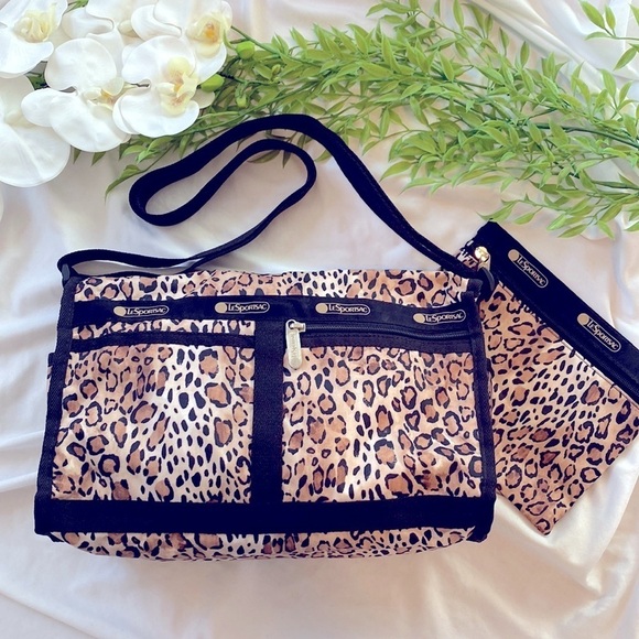 LeSportsac Ombré Cheetah Deluxe Shoulder Satchel - Picture 1 of 13